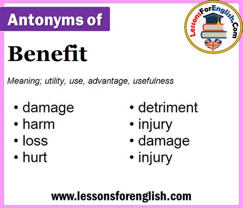 antonyms for benefit